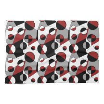 Cinza, preto, branco, vermelho Geométrico Retro