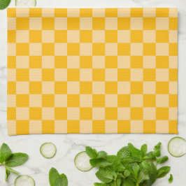 Pano De Prato Citrus cream checkered board pattern