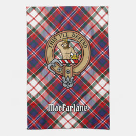 Pano De Prato Clan MacFarlane Crest sobre o vestido Tartan