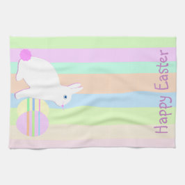 Pano De Prato Coelho e Ovos da Páscoa Feliz