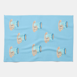 Pano De Prato Coffee Time Friends Blue Edition