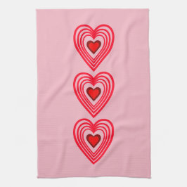 Pano De Prato Corações Vermelhas Rosa Brilhantes Adoram 4Marla