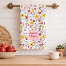 Cozinha da Mamãe Personalizada Nome Floral da Famí