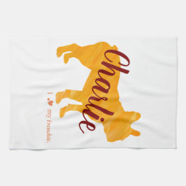 Pano De Prato Custom Pastel Orange French Bulldog - Frenchie