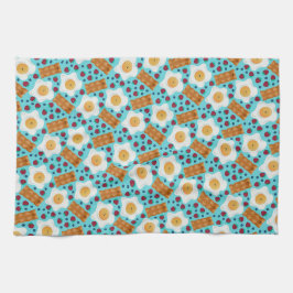 Pano De Prato Cute Breakfast Pattern Playful Egg and Bacon