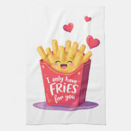 Pano De Prato Cute Dia dos Namorados Batata Frita Trocadilho