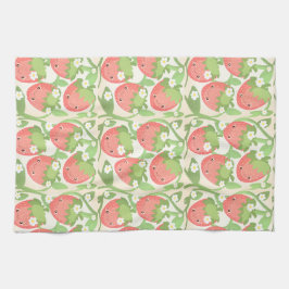 Pano De Prato Cute Strawberry Garden 