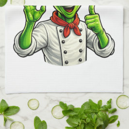 Pano De Prato Desenho de Chef Alien Divertido Culinária Espacial