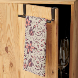 Pano De Prato Desenho estampado com floral rosa e roxo