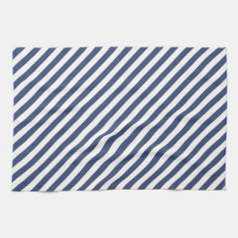 Pano De Prato Diagonal navy blue and white stripes pattern