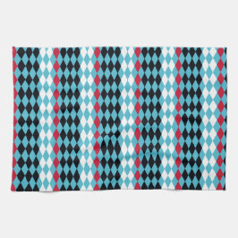 Pano De Prato Diamantes brancos, vermelhos, pretos