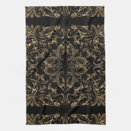 Pano De Prato Elegante Black Art Deco Design