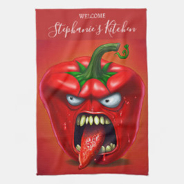 Pano De Prato Engraçado Monstro Red Bell Pepper Rocker