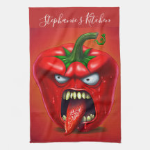 Engraçado Monstro Red Bell Pepper Rocker