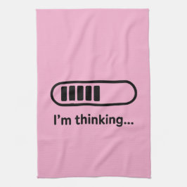Pano De Prato Estou Pensando... Barra de Progresso Rosa Minimali