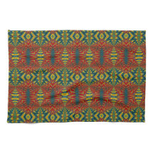 Etnia Geométrica Vermelho Azul e Amarelo Vintage T
