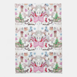 Pano De Prato Fada de Natal, Pintada a aquarela