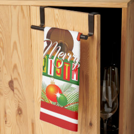 Pano De Prato Feliz Natal com Instrumentos Musicais