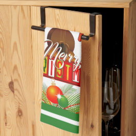 Pano De Prato Feliz Natal com Instrumentos Musicais