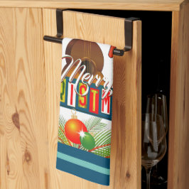 Pano De Prato Feliz Natal com Instrumentos Musicais