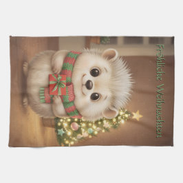 Pano De Prato Flauschiger Igel Freude zu Weihnachten