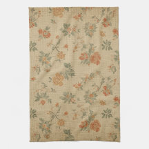 Floral Laranja Queimada e Verde Salvia Vintage