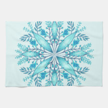 Floral Mandala - Turquesa Blue Boho Snowflake