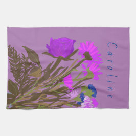 Pano De Prato Flores de primavera Bonito Coloridas + Nome Person