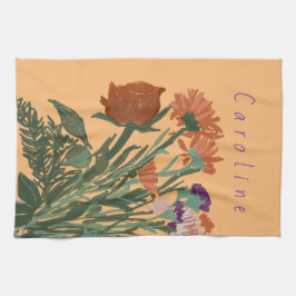 Pano De Prato Flores de primavera Bonito Coloridas + Nome Person