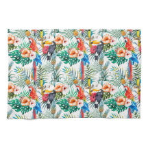 Flores tropicais e tucano