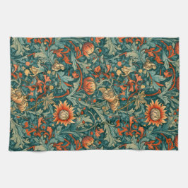 Pano De Prato Flores, vintage, art nouveau, estilo William Morri