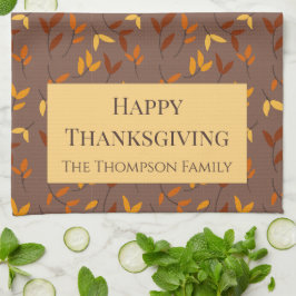 Pano De Prato Folha de outono Elegante