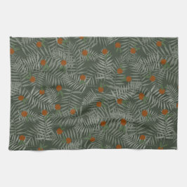 Pano De Prato Folhas de Palma e Laranjas