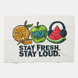 Pano De Prato Frutas frescas e vibrantes de Pop‑Art 