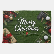Golfe tema de Natal em grama verde