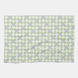 Pano De Prato Green and Lavender Floral Tile Seamless Pattern