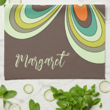 Groovy 70s Hippie Flower Brown Retro Daisy Name