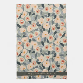 Pano De Prato Hand-Drawn Bold Inky Floral Pattern- Sunlit Meadow