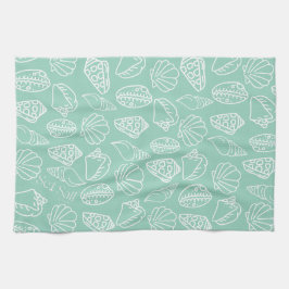 Pano De Prato Hand-drawn Shell Patterned Kitchen Towel