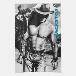 Pano De Prato Homens personalizados Sexy Alpha Cowboy desenhado