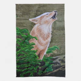 Pano De Prato Howling Coyote