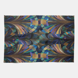 Pano De Prato Jewel Tone Peacock Blue Purple Gold Art Deco