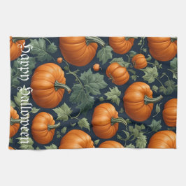 Pano De Prato Leafy Pumpkin Patch