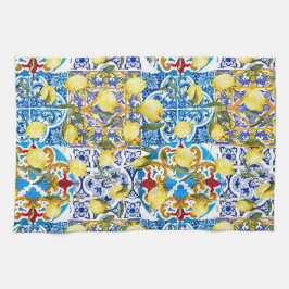 Pano De Prato Limões,Mediterrâneo,majolica,azulejos italianos,ve