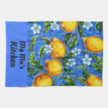 Mãe mãe Cozinha azul e amarelo