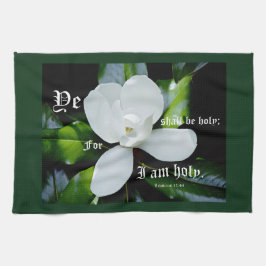 Pano De Prato Magolia Meridional com Levítico 11:44