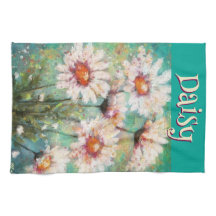 Margaridas Floral Impressionista Azul-Piscina Pers