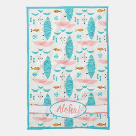 Pano De Prato Mid Century Pink Catamaran