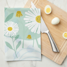 Pano De Prato Modern Abstract Botanical Seaside Daisy Tea Towel