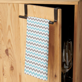 Pano De Prato Moderno Tendy Blue e Cinza Chevron